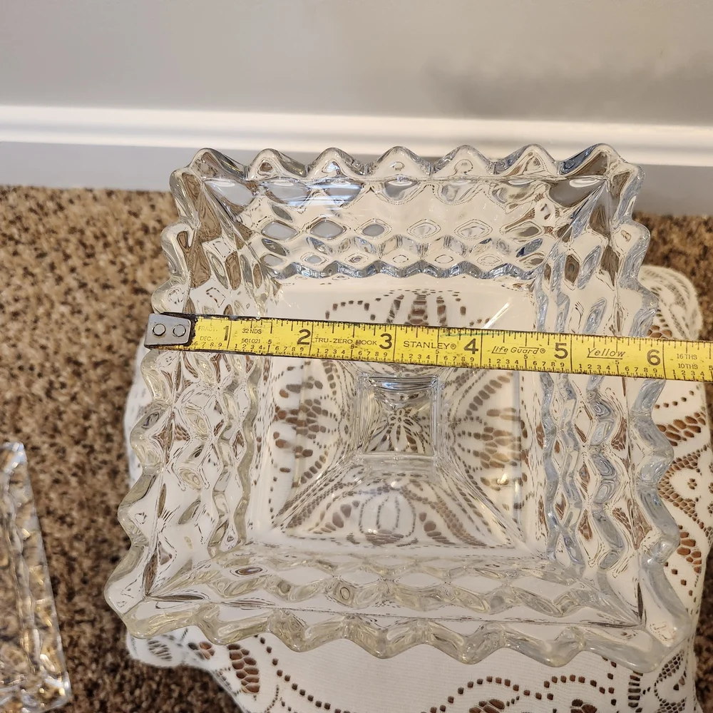 VTG Fostoria American Clear Wedding Bowl With Lid /Candy Dish/Compote HEAVY! - Picture 16 of 16